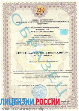 Образец сертификата соответствия аудитора №ST.RU.EXP.00005397-3 Хабаровск Сертификат ISO/TS 16949